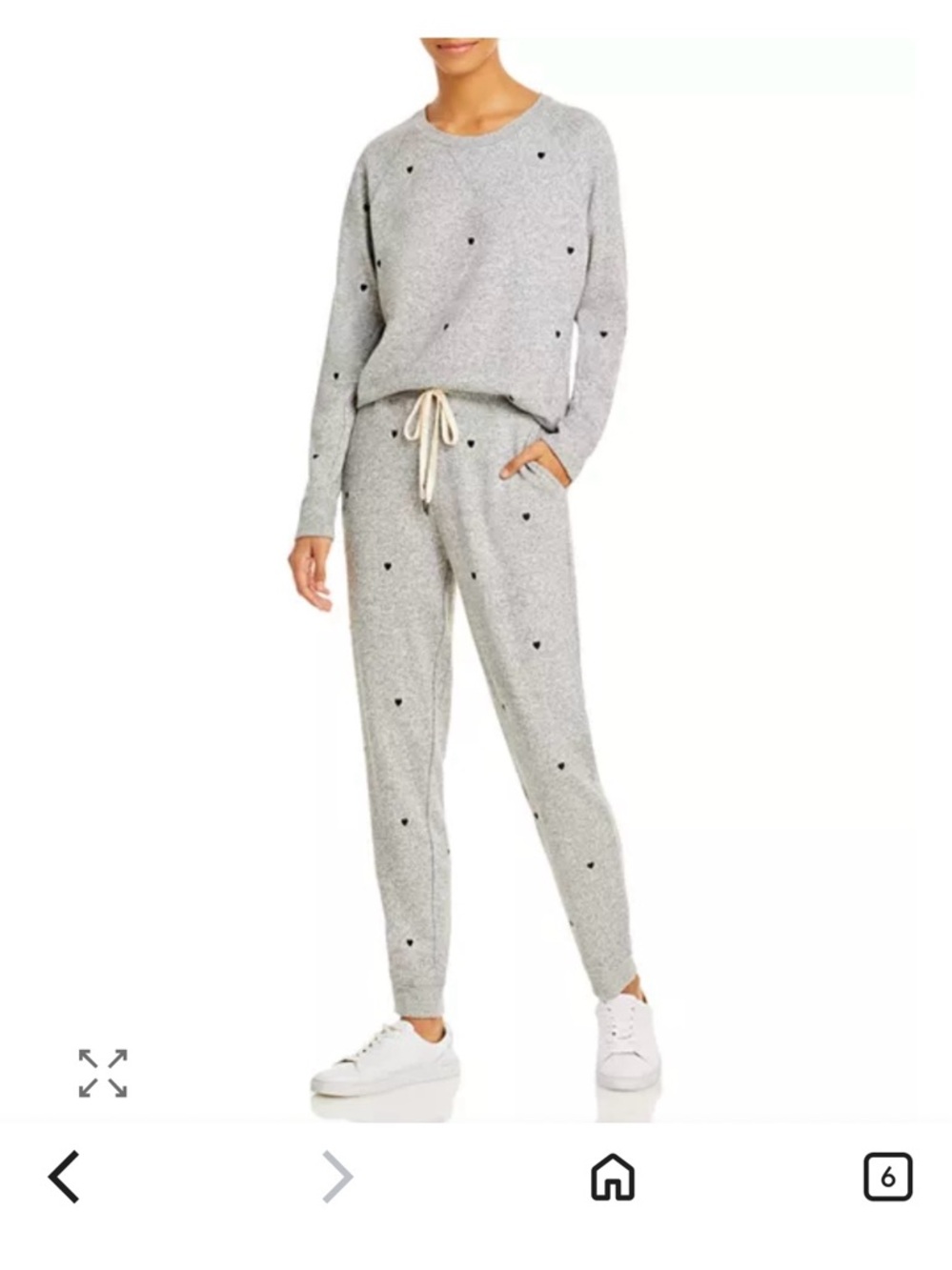 Rails Grey Jogger set with Black Heart Detail- top and bottom